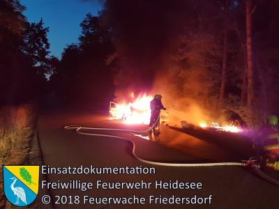 Einsatz 77/2018 | PKW in Vollbrand | BAB 12 AS Friedersdorf (Bild vergrößern)