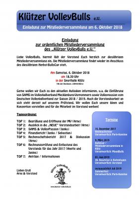 Foto zur Meldung: Einladung zur Mitgliederversammlung am 6. Oktober 2018