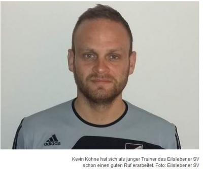 Foto: Trainer Kevin Köhne Foto zur Meldung: Trainer der I. Herren des ESV im Volksstimme-Interview "Eilsleben ist nunmal eine Herzensangelegenheit"