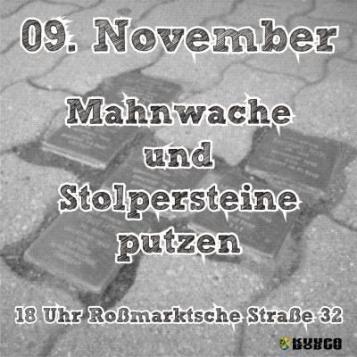 Foto zur Meldung: 9. November - Mahnwache und Stolpersteine putzen