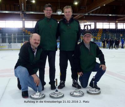 Foto zur Meldung: Eisstock - 1. Mannschaft steigt in Kreisoberliga auf