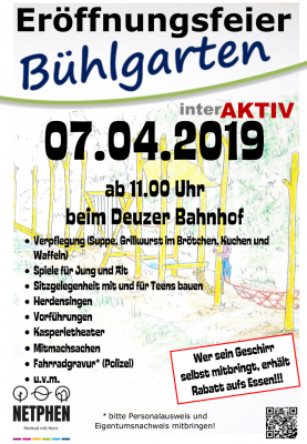 Teilnahme an Eröffnung des Bühlgartens