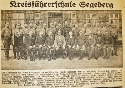 Kreisführerschule erster Kurs mit  Amtsvorsteher Saggau, SKTB vom 13.04.1934