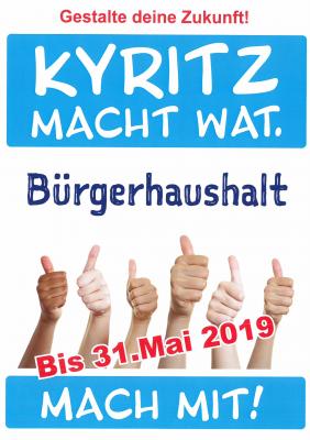 Noch bis 31. Mai können Vorschläge für den Kyritzer Bürgerhaushalt 2020 eingereicht werden