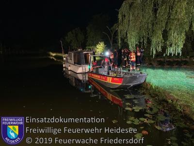 Einsatz 47/2019 | Dieselaustritt aus Boot | Wolzig Storkower Kanal (Bild vergrößern)