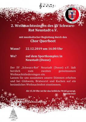 Zweites Weihnachtssingen des SV Schwarz-Rot-Neustadt