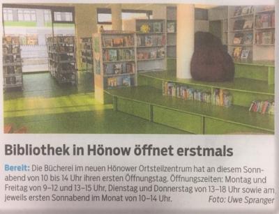 Foto zur Meldung: Gemeinde Hoppegarten eröffnet neue Bibliothek