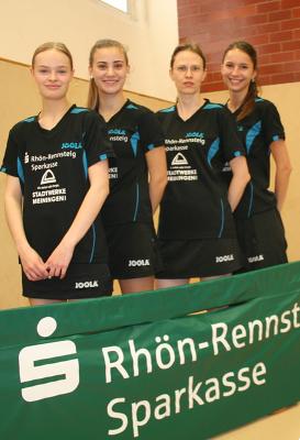 Erfolgreiche Damen in der Tischtennisregionalliga (v.l.) Pauline Stammberger, Pia Ludwig, Dr. Jacqueline Dömming und Annika Fischer