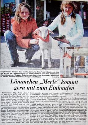 Lamm Merle bei Jana und Lena Voß SZ 25.04.2005