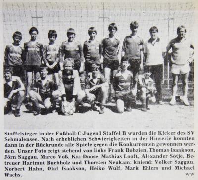 C-Juniorenfußballer Staffelmeister SZ 14.06.1985