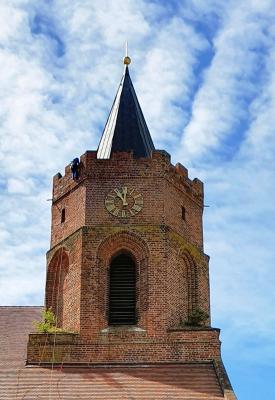 Foto zur Meldung: Sankt Marienkirche - Arbeiten in luftiger Höhe