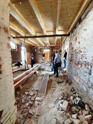 Foto zur Meldung: Baufortschritt Sanierung des Beeskower Bahnhof