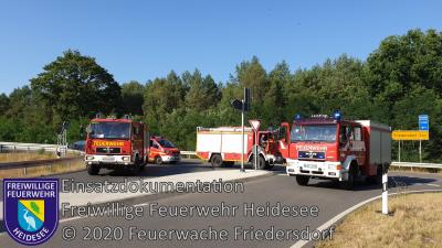 Einsatz 53/2020 | Dieselaustritt aus LKW | BAB 12 AS Friedersdorf - AD Spreeau (Bild vergrößern)