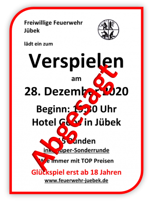 Bild der Meldung: Verspielen FF Jübek am 28.12.2020 - Abgesagt