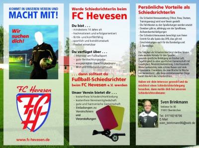 Foto zur Meldung: Werde Schiedsrichter beim FC Hevesen