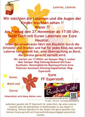 Bild der Meldung: Laterne Laterne - zeigt sie uns in Esperstoft am 27.11.2020