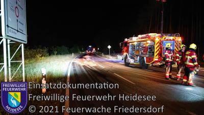 Einsatz 38/2021 | Ölverlust aus Schwerlaster | L 39 OV Wenzlow - AS Friedersdorf