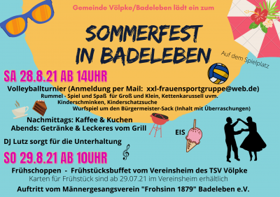 Sommerfest 2021 auf dem Spielplatz in Badeleben