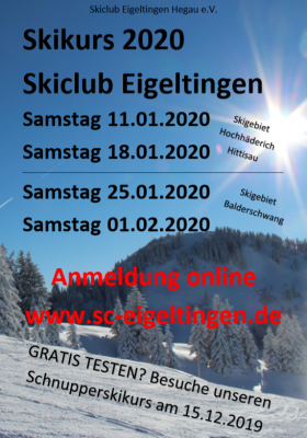 Anmeldung Skikurse Saison 2020 (Bild vergrößern)