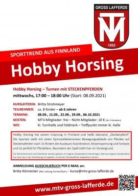 Hobby Horsing - ein neuer Kurs beginnt im September (Bild vergrößern)