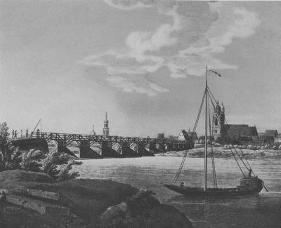 Die 1787 eröffnete Elbebrücke, besungen von Karoline Wetzke