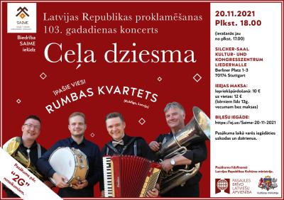 Vorschaubild der Meldung: Latvijas Republikas proklamēšanas 103. gadadienas koncerts &quot;Ceļa dziesma&quot;