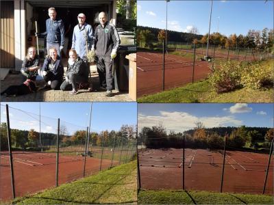 Foto zur Meldung: Tennisplätze winterfest - DANKE den Helfern!