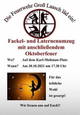 Foto zur Meldung: Gross Laasch - 30.10.2021 Laternen- Fackelumzug FFW