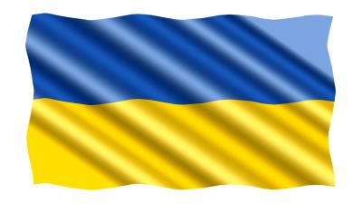 Die Fahne der Ukraine.