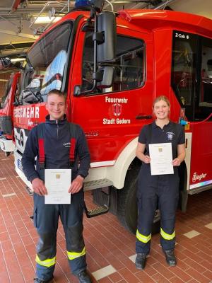 Zwei neue Truppführer bei der Feuerwehr Gedern