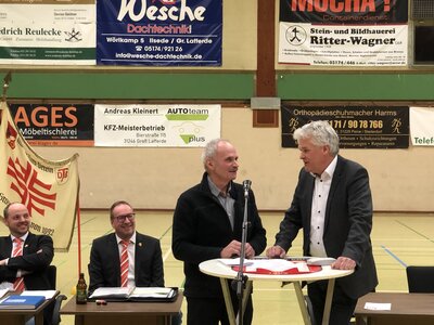 Mitgliederversammlung 2022 - Christoph Könnecker (1. Geschäftsführer), Andreas Winkler (ehem. 1. Vorsitzender), Karl Krusch (Ehrenvorsitzender), Eckhard Meyer (neuer 1. Vorsitzender) (Bild vergrößern)
