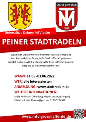 MTV Groß Lafferde nimmt am Peiner Stadtradeln 2022 teil (Bild vergrößern)