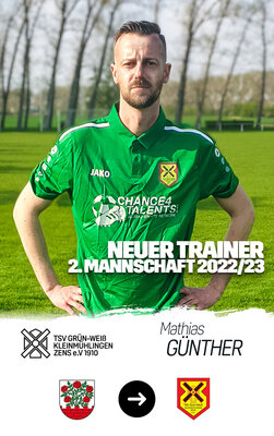 Neuer Trainer 2. Mannschaft Mathias Günther