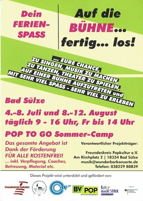 POP TO GO Sommer-Camp in Bad Sülze