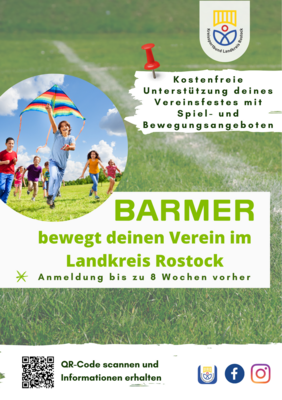 Vorschaubild der Meldung: BARMER bewegt deinen Verein - Spielangebote im LK Rostock buchen