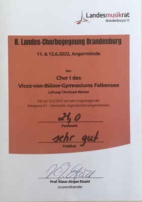 Chor I und Chor II bei der Landeschorbegegnung 2022 in Angermünde