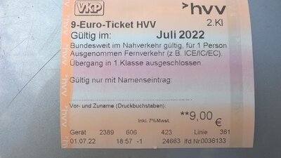Neun-Euro-Ticket: 4x in Schmalensee erhältlich!