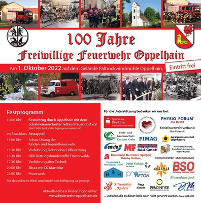 Foto zu Meldung: 100 Jahre Freiwillige Feuerwehr Oppelhain