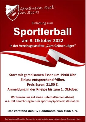 Vorschaubild der Meldung: Am 08. Oktober fand der Sportlerball 2022 statt!