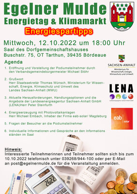 Plakat Energietag 2022 - Tarthun