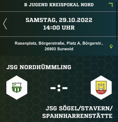 B-Jugend Kreispokal Nord Spiel JSG (Bild vergrößern)