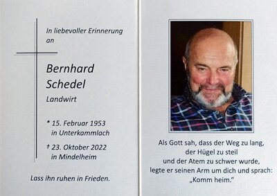 Der TSV Kammlach trauert um Bernhard Schedel (Bild vergrößern)