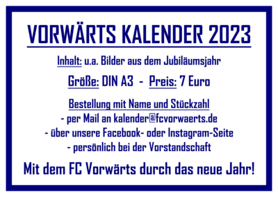 Foto zur Meldung: VORWÄRTS KALENDER 2022