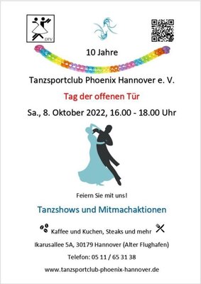 Flyer: 10 Jahre Tanzsportclub Phoenix Hannover e.V. (Bild vergrößern)