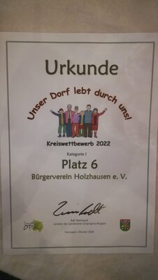 Foto zur Meldung: Bürgerverein Holzhausen gewinnt Preis im Wettbewerb 