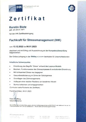Vorschaubild der Meldung: Fachkraft für Stressmanagement (IHK)