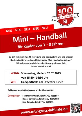 Neues Handball-Minitrainergespann beim MTV Groß Lafferde (Bild vergrößern)