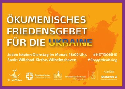 Wilhelmshaven: Monatliches Ukraine-Friedensgebet in der Sankt Willehad-Kirche