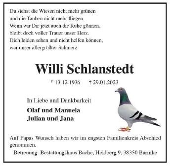 Foto zur Meldung: TSV Barmke trauert um Willi Schlanstedt