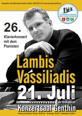 Konzert mit dem griechischen Virtuosen Lambis Vassiliadis am 21. Juli 2023 im Plenarsaal Genthin